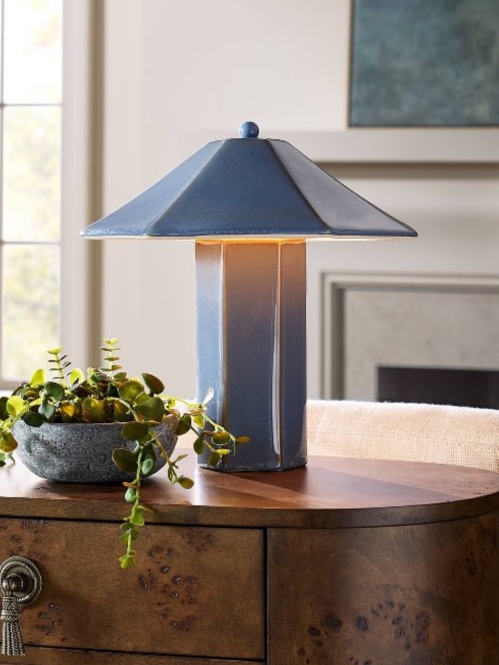 New Blue Double Ceramic Table Lamp from Threshold™ designed with Studio McGee